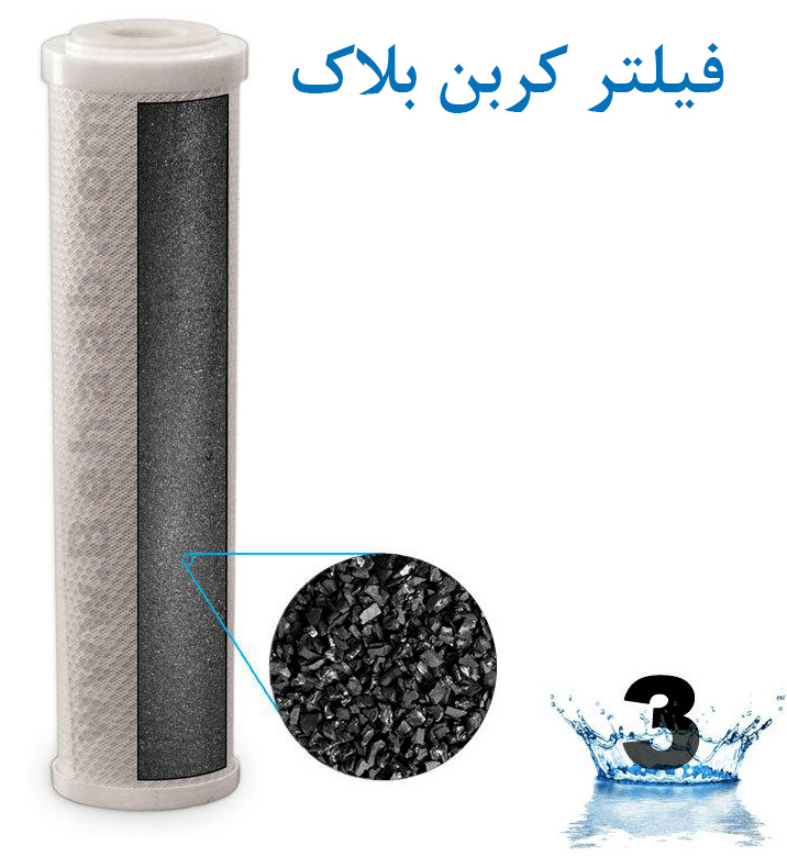 فیلتر مرحله 3 تصفیه آب : فیلتر کربن بلاک