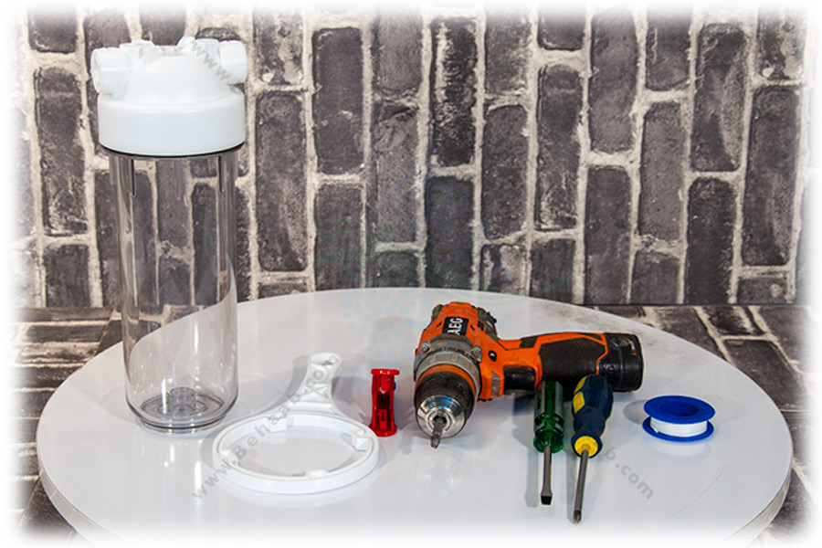 Home water purifier housing replacement trainingقطعات مورد نیاز برای تعویض هوزینگ خانگی