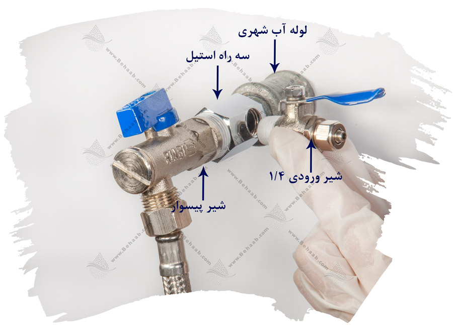 نحوه نصب دستگاه تصفیه آب خانگی - نصب شیر ورودی تصفیه آب