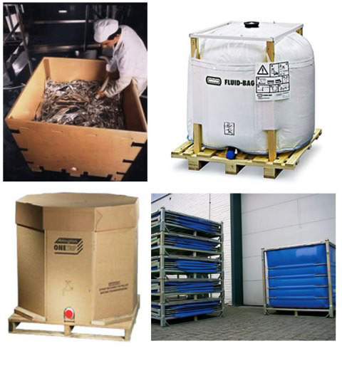 Palletised liquid containers