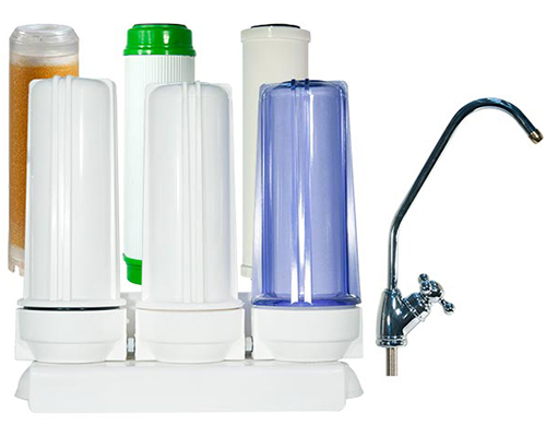 دستگاه تصفیه آب سه مرحله ای فیلتراسیون با فیلتر سرامیکی ، فیلتر کربن فعال و فیلتر رزین Water Purification under Sink with Ceramic Carbon and Resin Filter