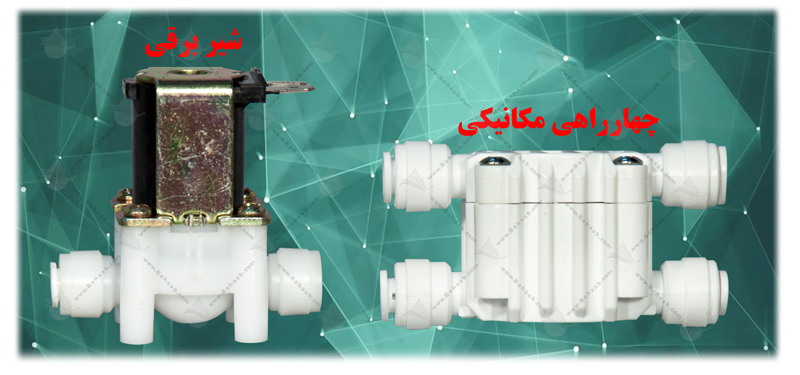 Automatic Shut Off Valves RO Water Purifier Solenoid Valve چهار راهی تصفیه آب ـ شیر برقی دستگاه تصفیه آب خانگی