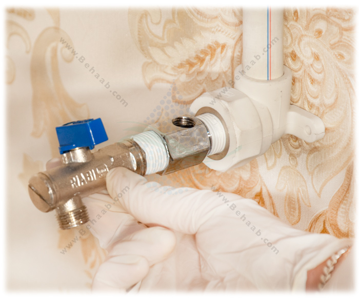 3 way metal valve for water purifier سه راه استیل و شیر پیسوار برای نصب دستگاه تصفیه آب