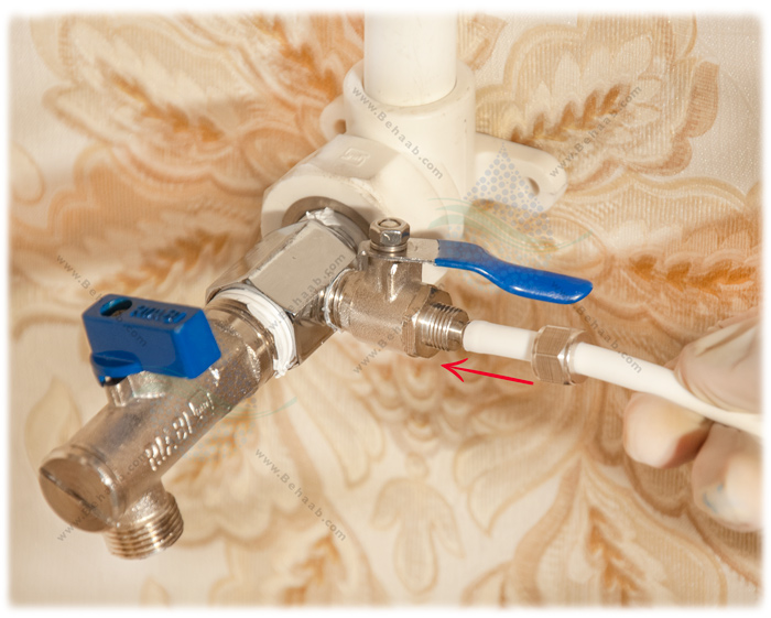 Ball Valve And 3 Way Adapter for Reverse Osmosis Parts Water Purifier آموزش نصب دستگاه تصفیه آب خانگی ۶ مرحله ای شیر ورودی آب دستگاه تصفیه آب