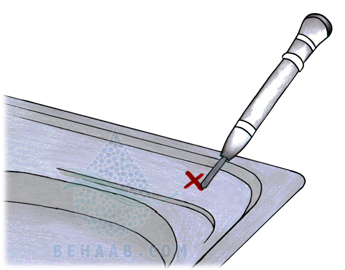 Drilling the sink to install the Water purifier Faucet Water نحوه سوراخ کردن سینک برای نصب شیر برداشت