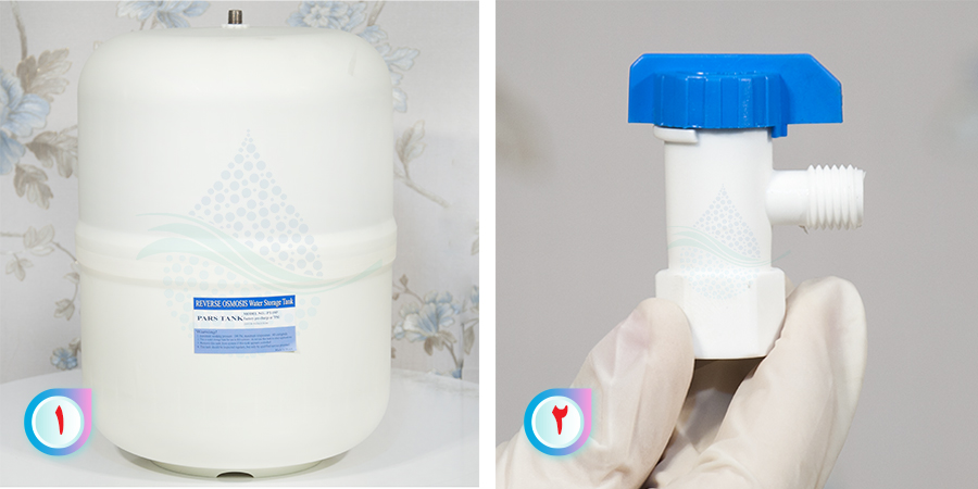 Reverse Osmosis Water Storage Tank And Ball valae مخزن تصفیه آب و شیر مخزن تصفیه آب 