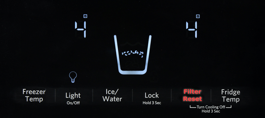 How do I reset the filter indicator light on LG refrigerator  نحوه ریست کردن چراغ روشن فیلتر یخچال ال جی