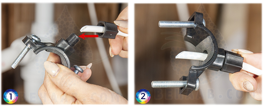 How To Install A Drain Saddle For A Reverse Osmosis Water Filtration System مراحل نصب بست فاضلاب در دستگاه تصفیه آب خانگی