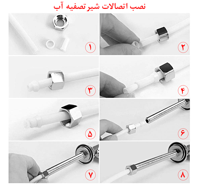 How to install Reverse Osmosis Water Filter Sink Faucet Tap آموزش نصب شیر برداشت تصفیه آب