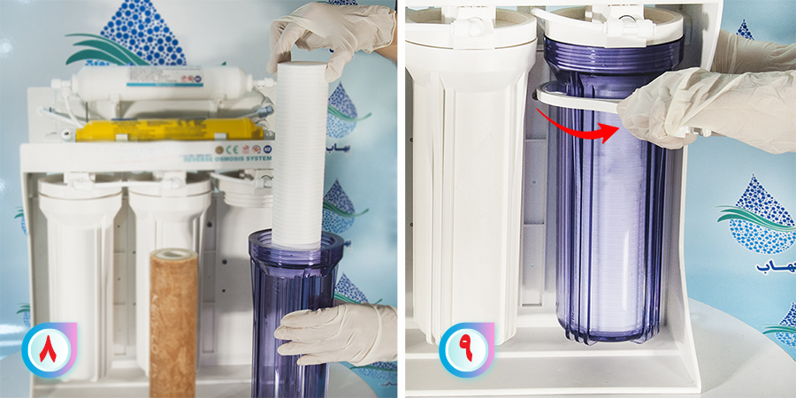 How to switch Sediment Water Filterآموزش نحوه تعویض فیلتر مرحله اول دستگاه تصفیه آب