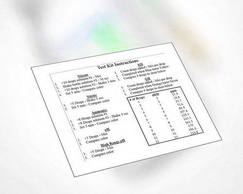 راهنمای استفاده از کیت آزمایش کیفیت آب directions water quality test kit