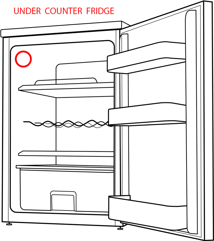 How to find the model and serial number of the BLOMBERG UNDER COUNTER FRIDGE پیدا کردن برچسب مشخصات یخچال کوچک بلومبرگ