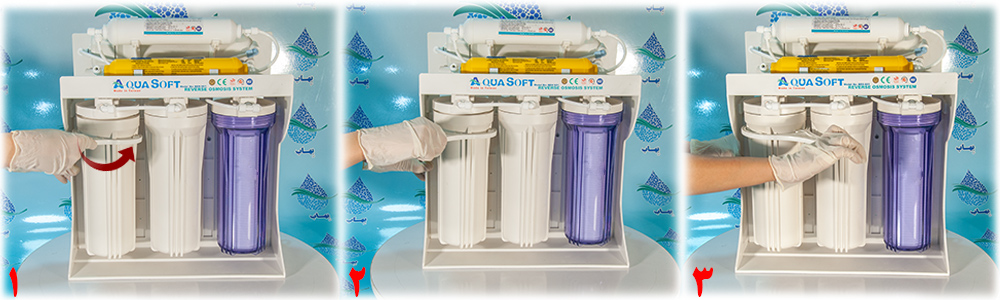 Installation of solid carbon filter in water purifier نصب و تعویض فیلتر کربن جامد خانگی