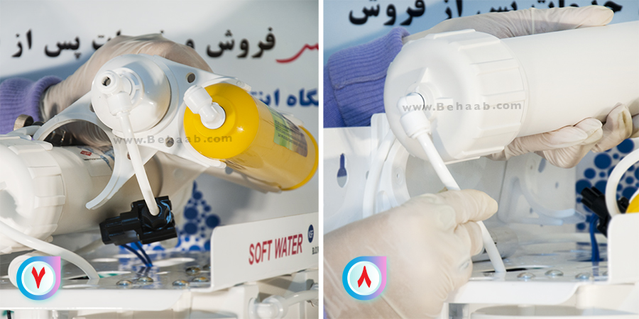 Mineral filter and post carbon filter water Membrane chamber water inlet housingفیلتر مینرال و فیلتر پست کربن تصفیه آب و شلنگ ورودی محفظه ممبران