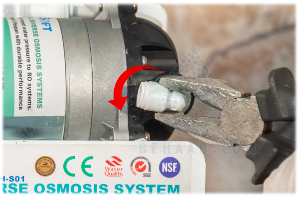 broken connections of water purifier روش تعویض اتصال شکسته تصفیه آب