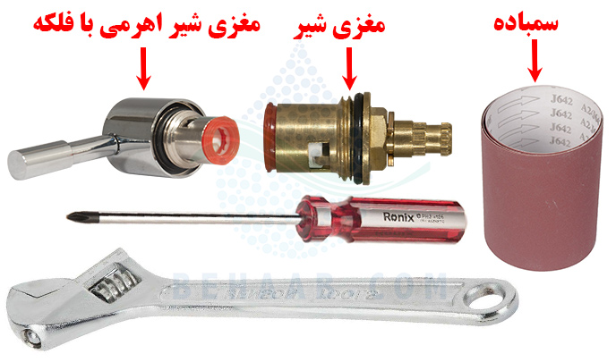 آموزش تعویض مغزی  شیر تصفیه آب اهرمی Replace the valves of the ceramic disc replacement valve cartridge insert valve