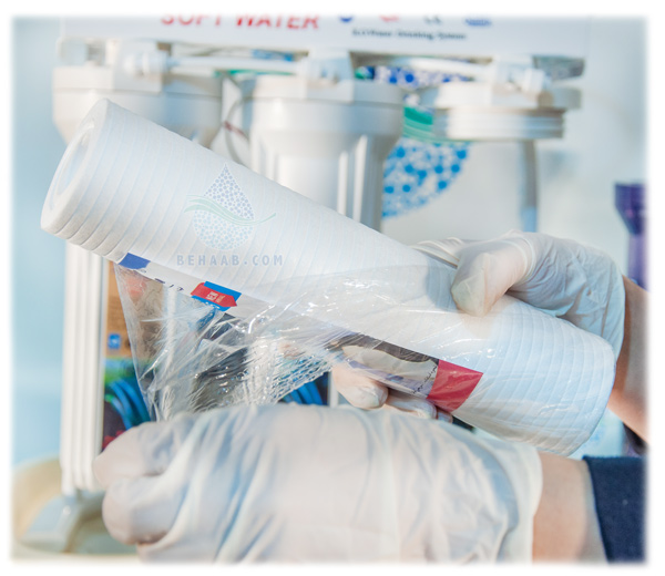 how to change a sedimentary filtercartridgepolypropylene   نحوه تعویض فیلتر الیافی دستگاه تصفیه آب