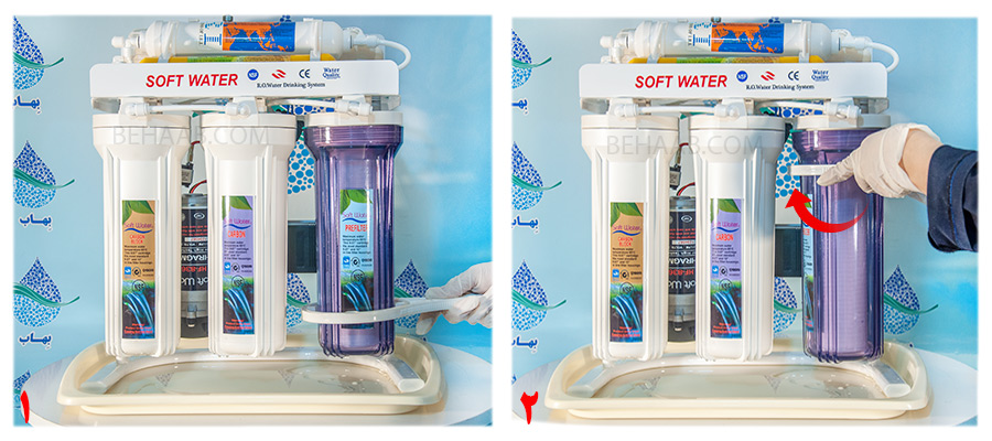 Replacement sediment cartridge filter  نحوه تعویض فیلتر شماره ۱ تصفیه آب