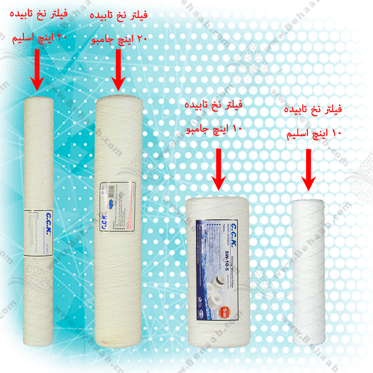 انواع فیلتر نخ تابیده تصفیه آب String Wound Sediment Water Filter