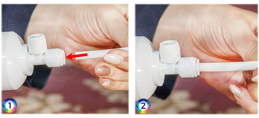 Working with water purifier Connectors نحوه کار با اتصالات دستگاه تصفیه آب