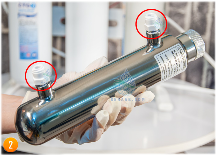 How to install UV water filter آموزش نصب فیلتر یو وی در دستگاه تصفیه آب
