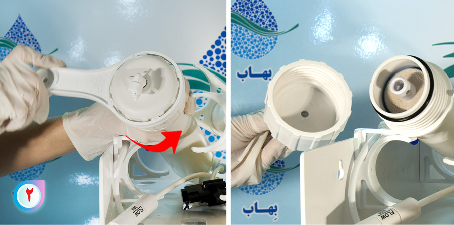 how to change reverse osmosis Memberan filter آموزش تعویض فیلتر مرحله ۴ در دستگاه ممبران
