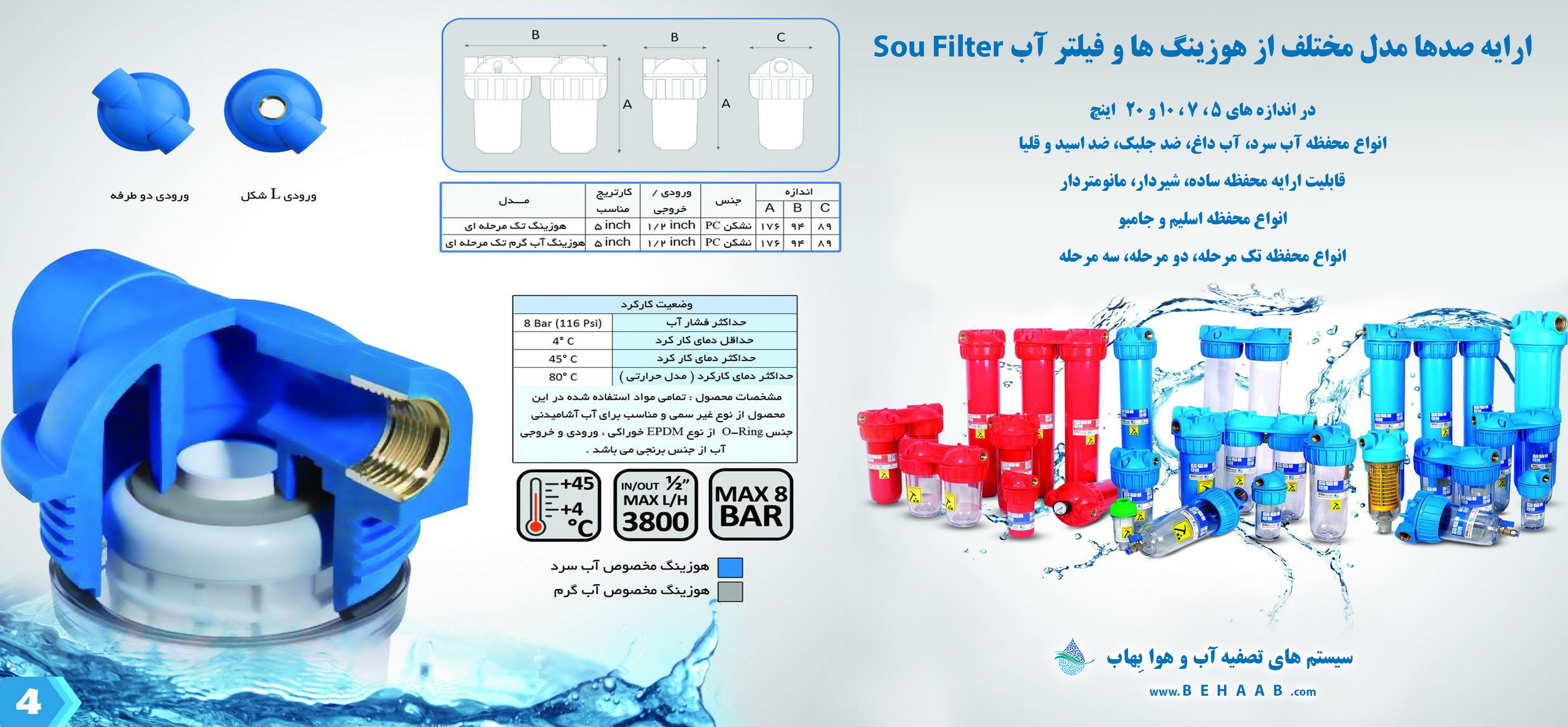 انواع هوزینگ تصفیه آب