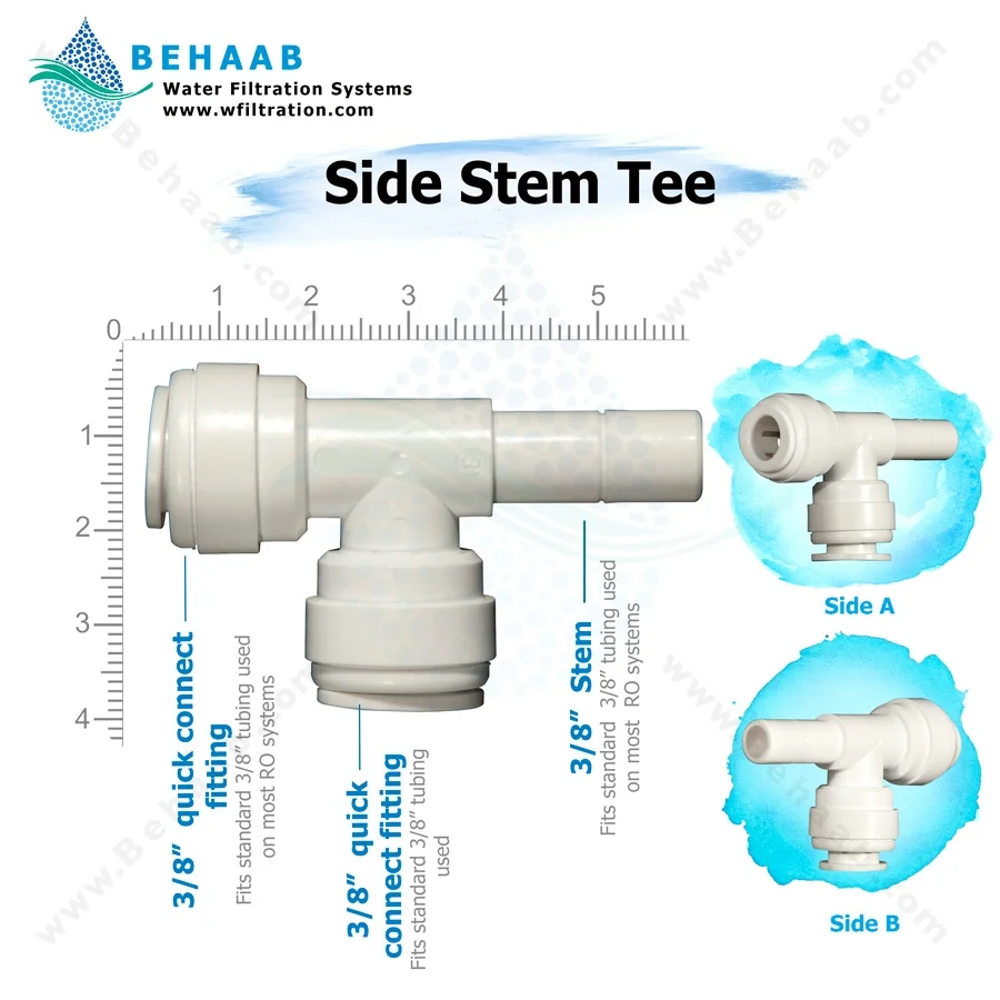 سه راه یک سر میله از کنار - Side Stem Tee Semi-Industrial
