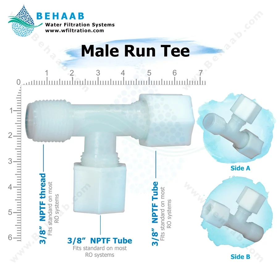 سه راه یک سر رزوه‌ از کنار مهره ای - Male Run Tee Semi-Industrial JACO