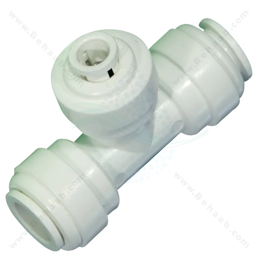 سه راه سه سر فیتینگی 10-6-10 - 3-way Union Tee Quick Connect Push Fit RO Water Reverse Osmosis Filter