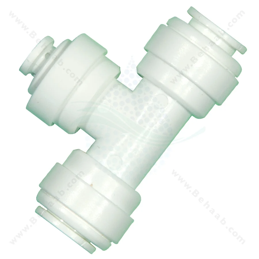 سه راه سه سر فیتینگی 10-6-10 - 3-way Union Tee Quick Connect Push Fit RO Water Reverse Osmosis Filter