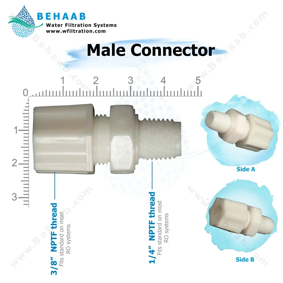 تبدیل یک چهارم رزوه به سه هشتم مهره ای - Male Connector Semi-Industrial JACO