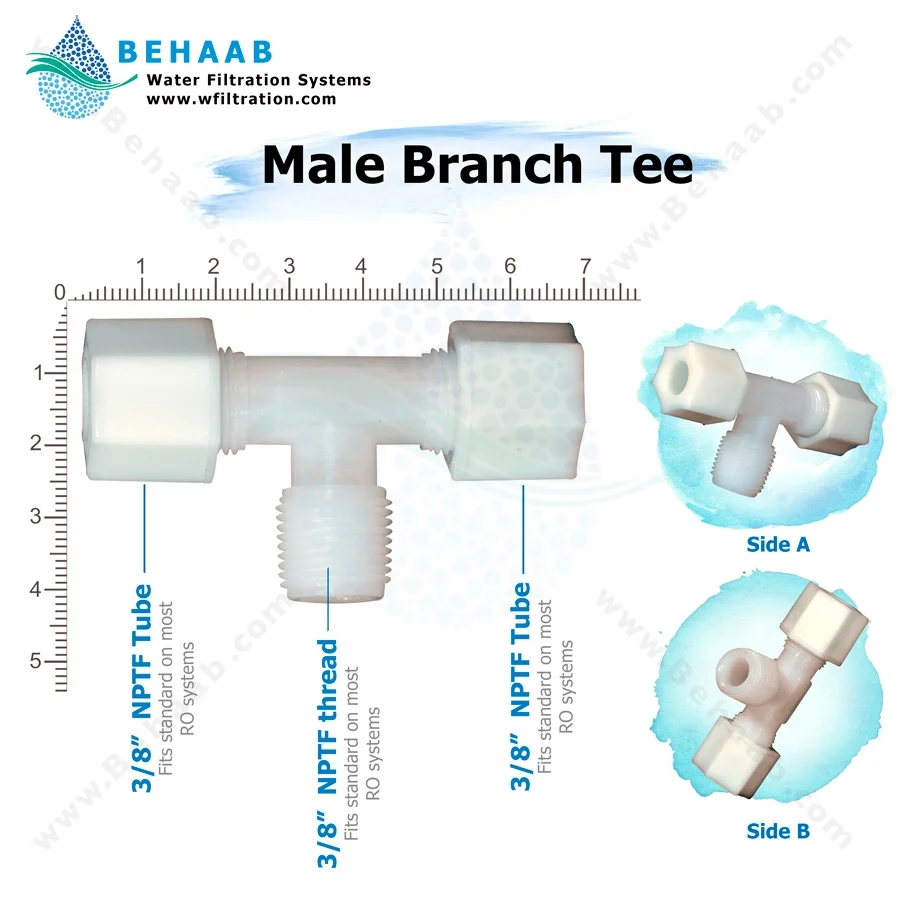 سه راه یک سر رزوه‌ از وسط مهره ای - Male Branch Tee Semi-Industrial JACO