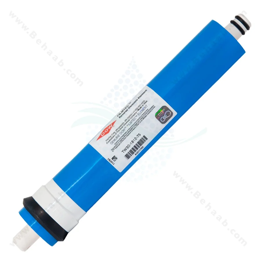 فیلتر ممبران فیلمتک 75 گالن چین - Dow Filmtec TW30-1812-75 RO Reverse Osmosis Membrane