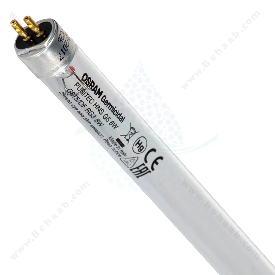 فیلتر UV استریل کننده محیط 30 سانتی متر - osram germicidal puritec hns g5 8w