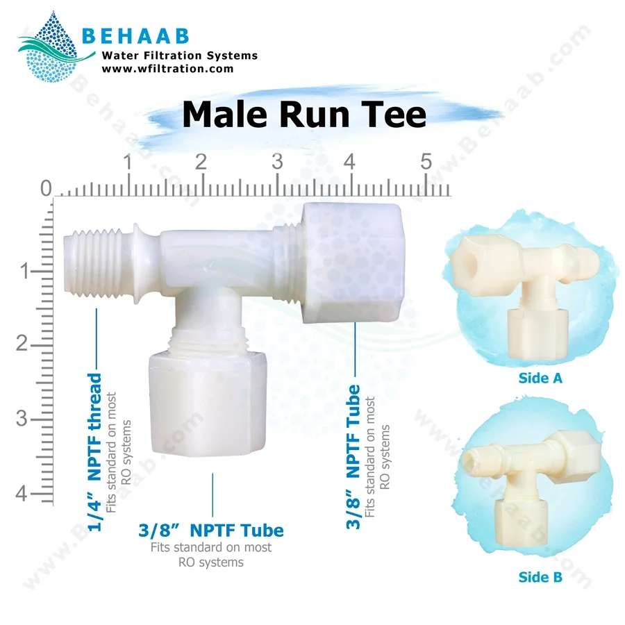 سه راه یک سر رزوه‌ از کنار یک چهارم - Male Run Tee Semi-Industrial JACO