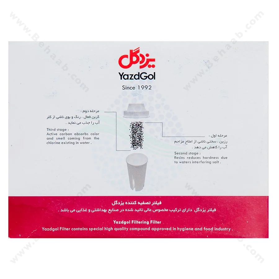 پک فیلتر پارچ تصفیه آب یزدگل 100 لیتری - Replacement Pitcher Water Filters