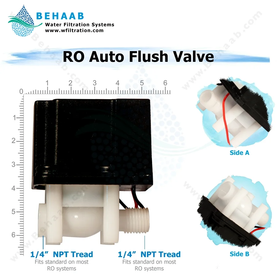 شیر شستشوی ممبران خودکار مدل WFV-02 - Reverse Osmosis Auto Flush Valve WFV-02