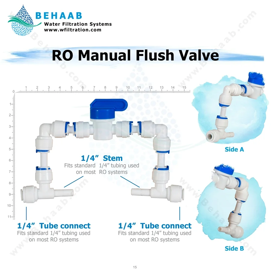 شیر شستشوی ممبران دستی مدل WFV-01 - Reverse Osmosis Auto Flush Valve WFV-01