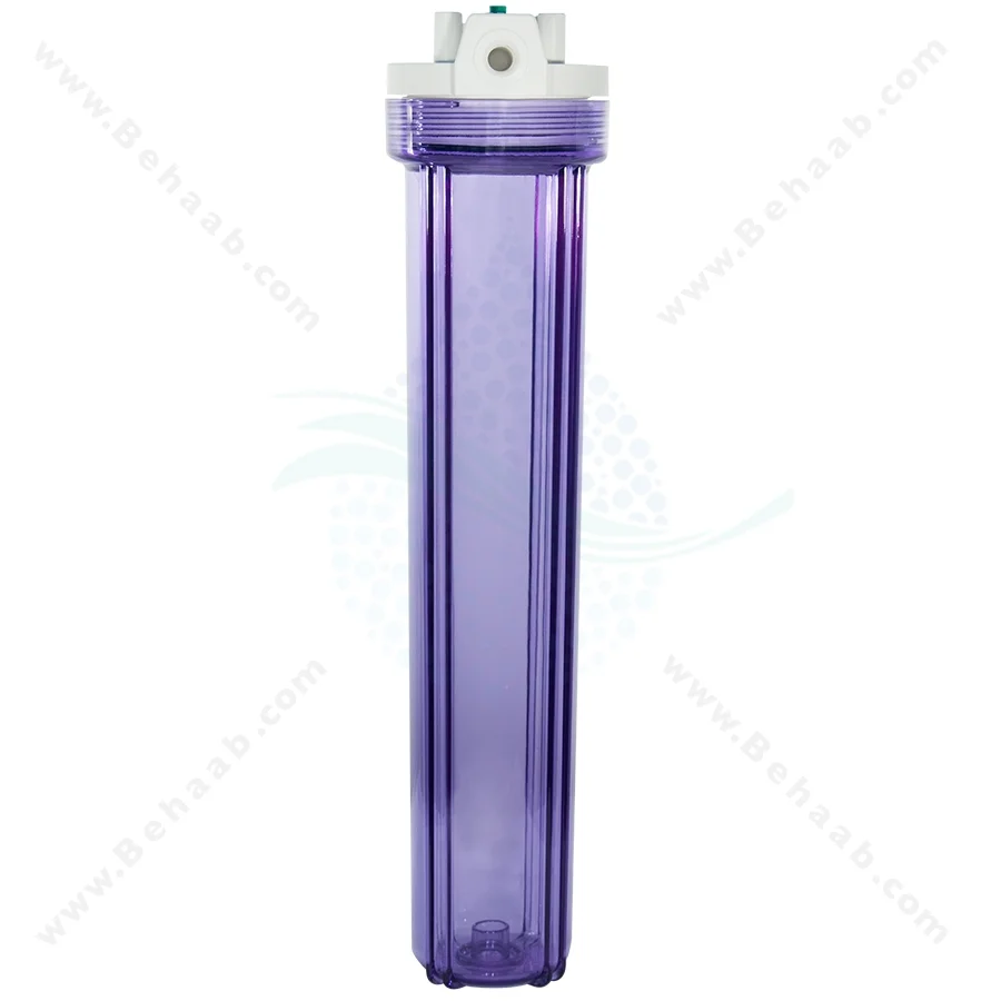 هوزینگ 20 اینچ ورودی 1/2 اینچ نیمه صنعتی تایوانی - 20 inch Clear Water Filter Housing with 1/2 inch input