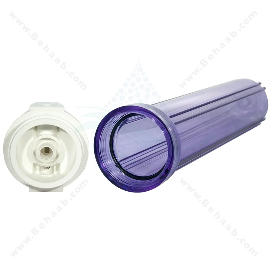 هوزینگ 20 اینچ ورودی 1/2 اینچ نیمه صنعتی تایوانی - 20 inch Clear Water Filter Housing with 1/2 inch input