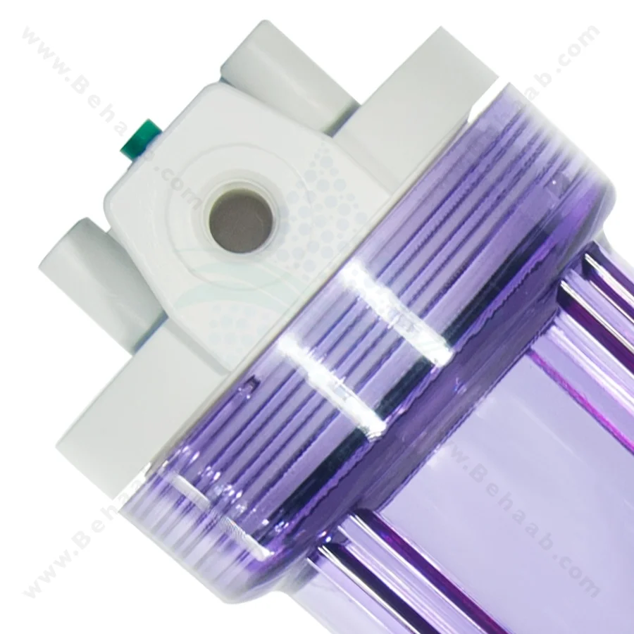 هوزینگ 20 اینچ ورودی 1/2 اینچ نیمه صنعتی تایوانی - 20 inch Clear Water Filter Housing with 1/2 inch input