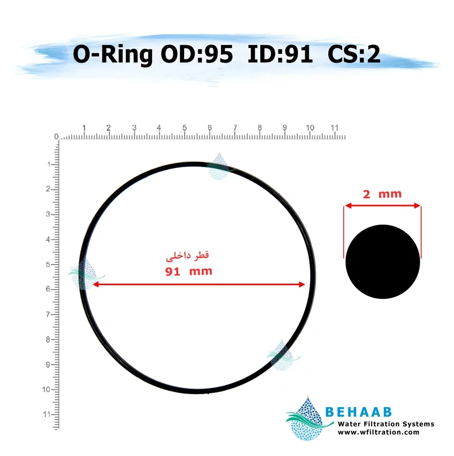 اورینگ تصفیه آب - قطر خارجی 95 ضخامت 2 - Water Filtration O Ring 95-2