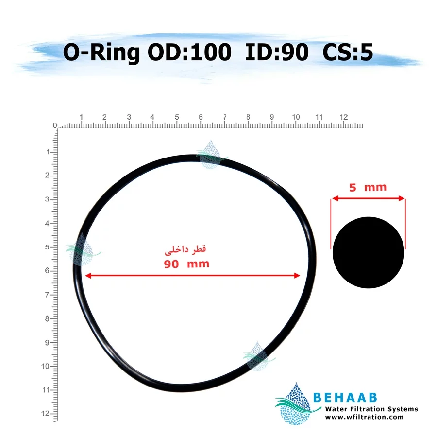 اورینگ تصفیه آب - قطر خارجی 100 ضخامت 5 - Water Filtration O-Ring 100-5