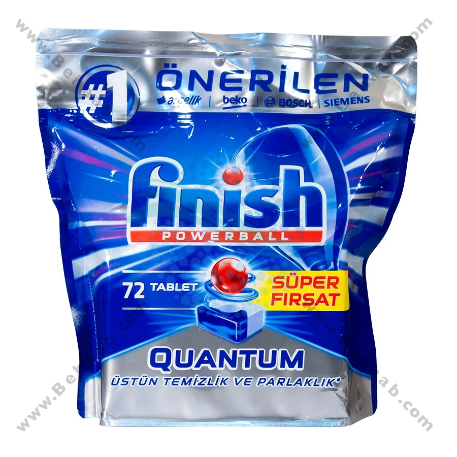 قرص ظرفشویی فینیش کوانتوم 72 عددی - Finish Quantum Powerball Dishwasher Detergent Tablets 72 Tabs