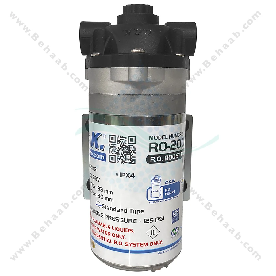 پمپ تصفیه آب نیمه صنعتی 36 ولت سی سی کا RO-200 - RO Booster Pumps CCK Model RO-200