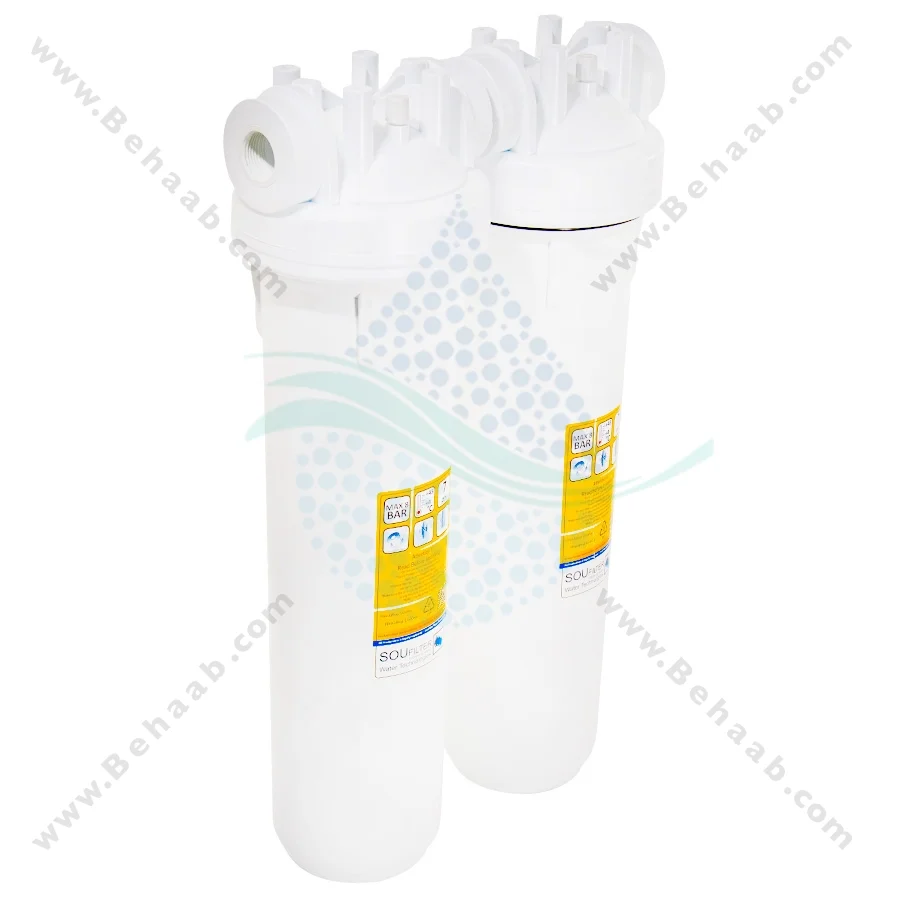 هوزینگ جامبو 20 اینچ 2 مرحله ورودی 1 اینچ - 2 Stage 20 inch Jumbo Water Filter Housings Soufilter