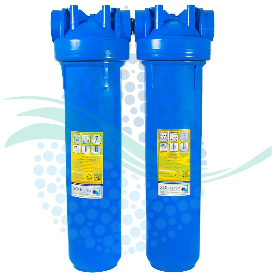 هوزینگ جامبو 20 اینچ 2 مرحله ورودی 1 اینچ - 2 Stage 20 inch Jumbo Water Filter Housings Soufilter