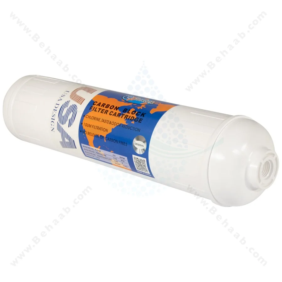 فیلتر کربن بلاک خطی فلاکستک - Fluxtek Carbon Block Inline Water Filter