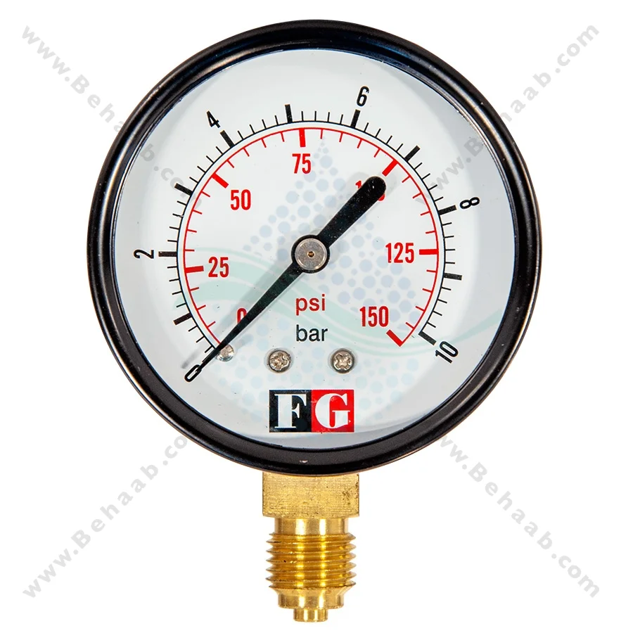 گیج فشار تصفیه آب FG - Water Pressure Gauge for Reverse Osmosis Filtration Systems FG